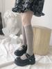 Spring And Summer Gentle French Long Socks Retro Girl Embroidery Dark Pattern Rose Lace Flower Calf Socks Medium Tube Socks