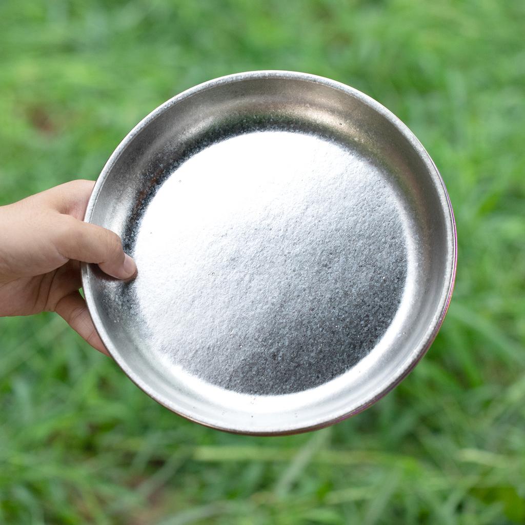 Portable Titanium Camping Plate Pure Ti Salad Plate Durable Lightweight 800ml Capacity Outdoor BBQ Plate Picnics Plate