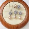 Freshwater Pearl Flower Jewelry Set: Versatile Pendant, Ring, & Earrings