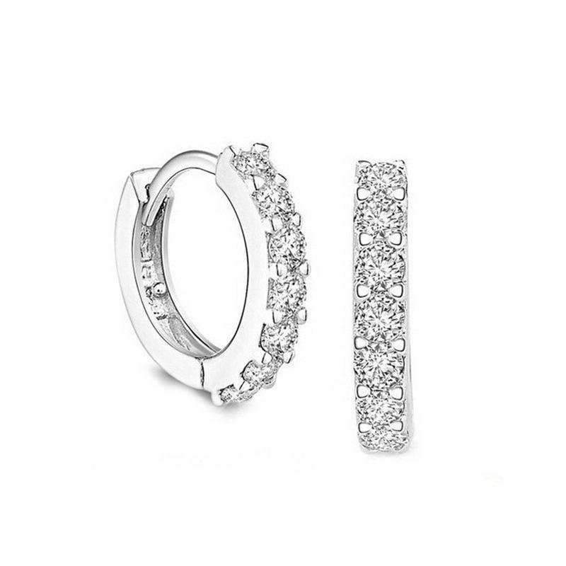 

Пряжка для ушей с одним рядом бриллиантов, женская мода, темперамент, простой циркон, супер-вспышка, украшения для ушей, корейская версия, нишевый дизайн, аксессуары