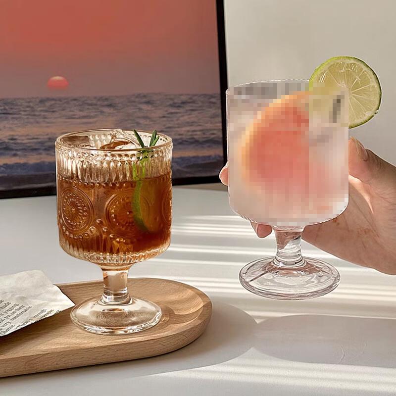 Vertical Stripe Glass Goblet