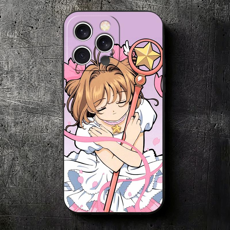 CardCaptor Sakura Anime Soft Phone Case for iPhone 16 16E 17 Air 15 Pro Max 14 Plus 13 Mini 11 12 7 Black Cover Back Shell