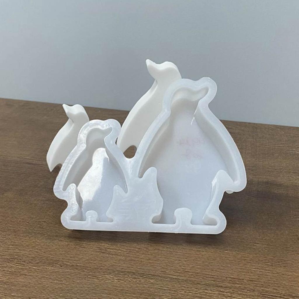 Bear Penguins Candle Holder Mold Animal Resin Molds for DIY Candle Holder Gypsum Ornament Christmas Gift Home Decor