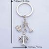 Decorative Keychain Charm for Legal Theme Carry, Silver Tone Scale Gavel Book Pendants on Zinc Alloy Key Ring for Daily Keys, Bags, and Desk