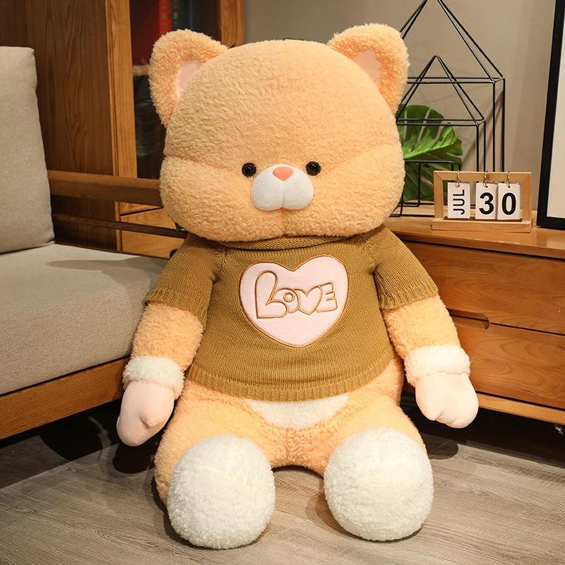 Large Clothed Cat Doll Plush Toy Cat Doll Children's Soothing Ragdoll Girl Birthday Gift