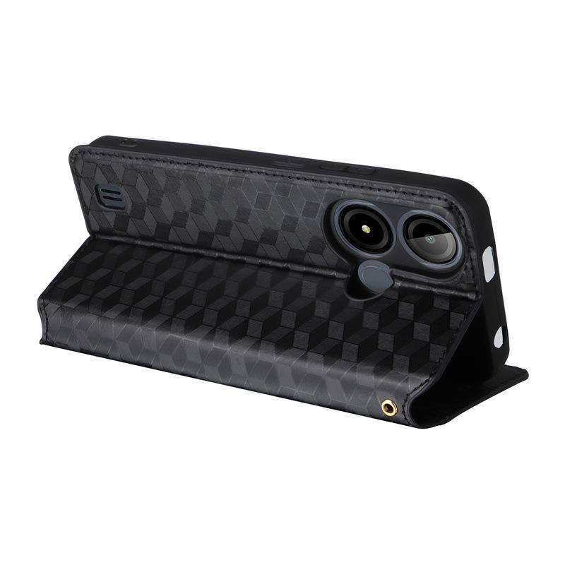 BLU C9 Leather Case: Multifunctional Protective Cover with Card Holder, Stand, and Magnetic Closure.