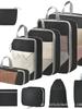 Compression Travel Storage Set: 9-Piece Washable Organizer for Cosmetics, Clothes, Shoes, and Luggage.