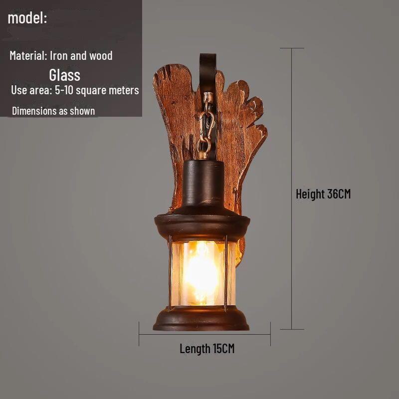 

Американский ретро-промышленный настенный светильник с деревянным дизайном With 4W LED Edison bulb