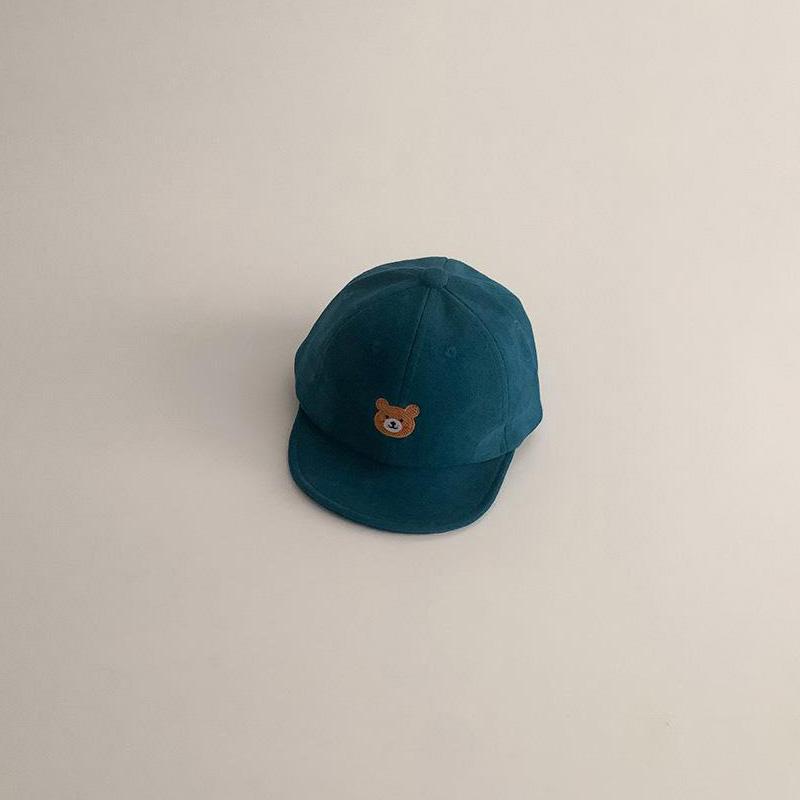 

Милая бейсболка с изображением медведя из мультфильма для мальчика и девочки, мягкая козырек от солнца, однотонная весенне-летняя детская кепка с козырьком синий