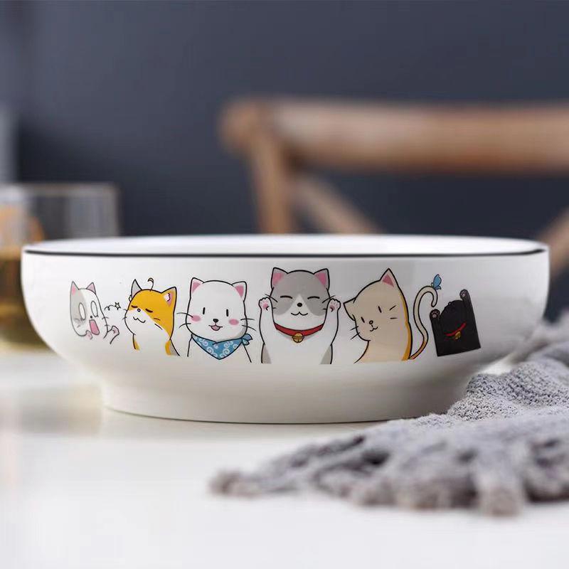 Extra Large Creative White Ceramic Soup Bowl for Noodles and Fish