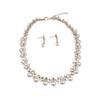 European and American Versatile Pearl Diamond Clavicle Short Necklace Earrings Set Dress Bridal Women's Accessories