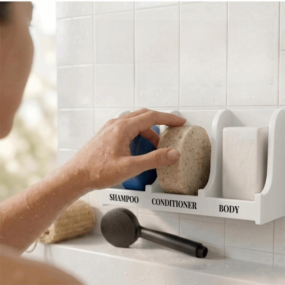 Strong Adhesive Self Draining Soap Dish Fast Draining Shower Organizer Rack Home Storage