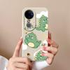 For Vivo V50 Y16 Y31 Y53S Y55 IQOO Z10X Y51 Y70 Phone Bags Naughty Dinosaur Pattern Liquid Silicone Dustproof Full Protective Case For Vivo Back Cover