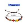 Big Eye Cat Bracelets for Women Men Sweet Cool Heart Ceramic Beaded Bracelet Adjustable Braided Rope Aesthetic Party Jewelry