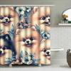 Pomeranian Pattern Waterproof Shower Curtain - Creative Pet Shower Curtain Bathroom Divider Cute Dog Design Waterproof