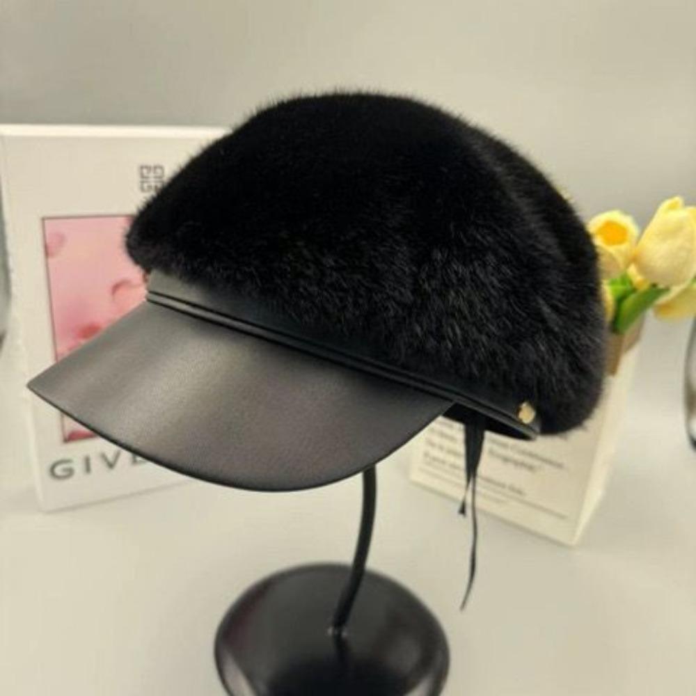 Dopamine Fashion Versatile Imitation Mink Winter Hat Internet Celebrity Ins Warm Autumn and Winter Big Head Beret