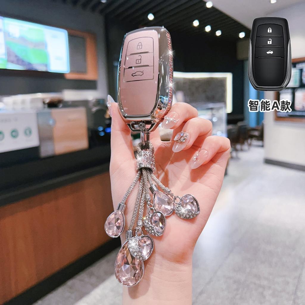 Car Remote Key Case Cover Protect Shell Fob For Toyota Corolla Cross Yaris Prius Hilux Land Cruiser Prado Crown Tlk Camry Lc200