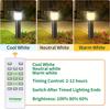 Solar Pathway Lights 2 Pack, IP65 Waterproof, 3-Color Remote Control, Auto On/Off Outdoor Lighting for Yard, Garden, Driveway, P