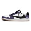 Jordan x Travis Scott Air Jordan 1 White & Purple Hook Slip Resistant Low top Vintage Basketball Shoes Women's DZ4137-700(Team2042-  .)