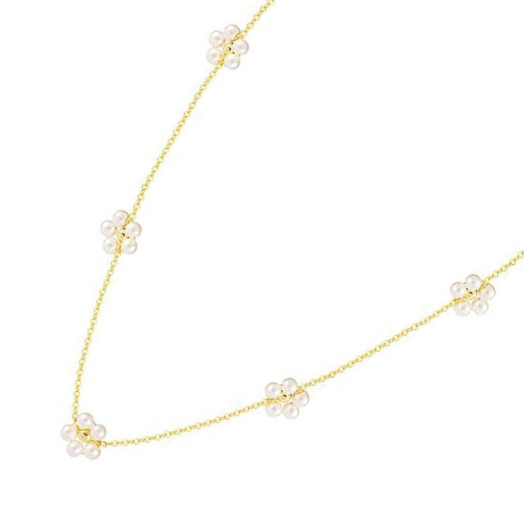 Elegant Pearls Choker Necklace Stylish Pearls Flower Necklace Bracelet Accessory Exquisite Adornment for Women
