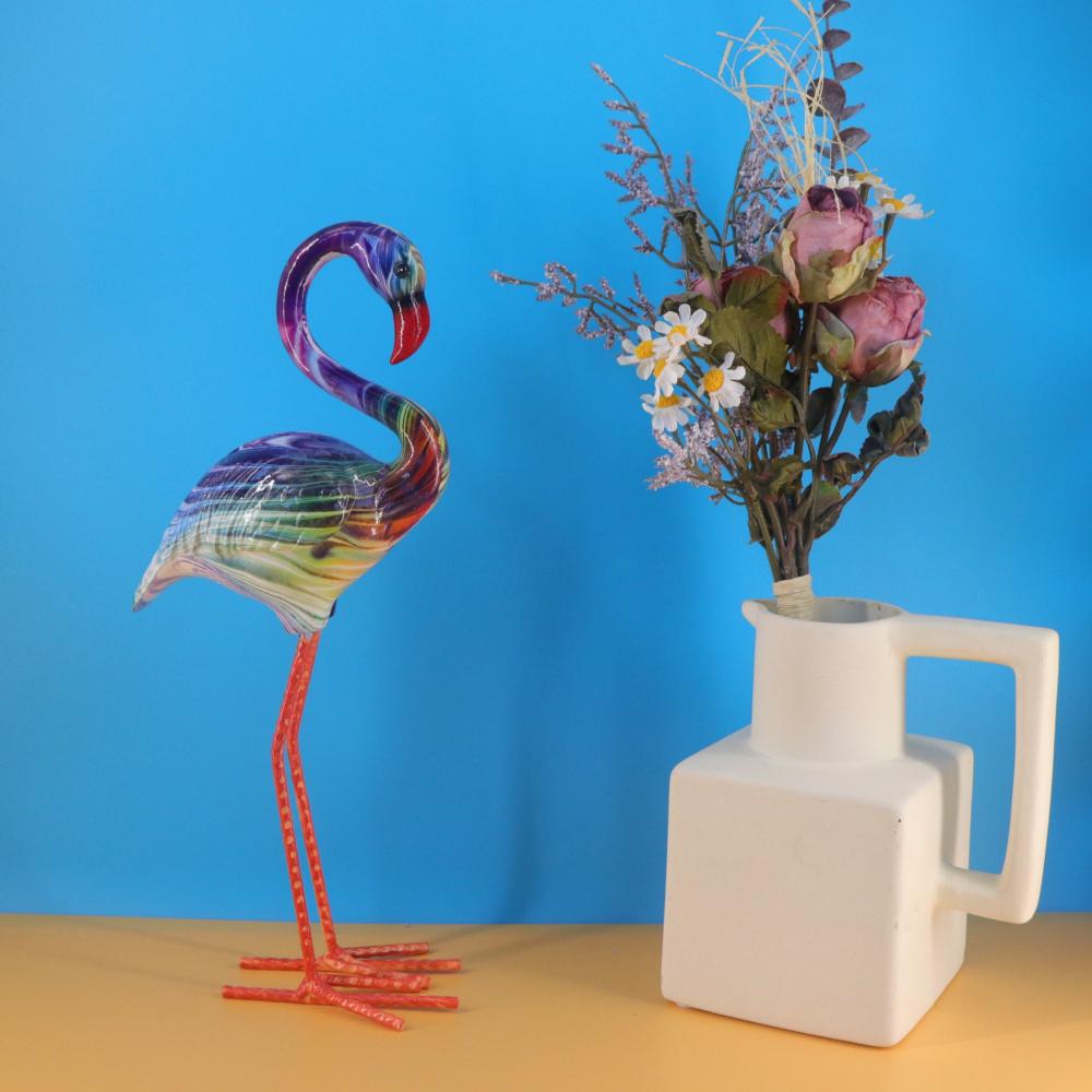 Nordischer Stil Bunte Graffiti Flamingo Figuren Kreative Heimdekoration Ornamente Innen Schreibtischzubehör Tierstatue