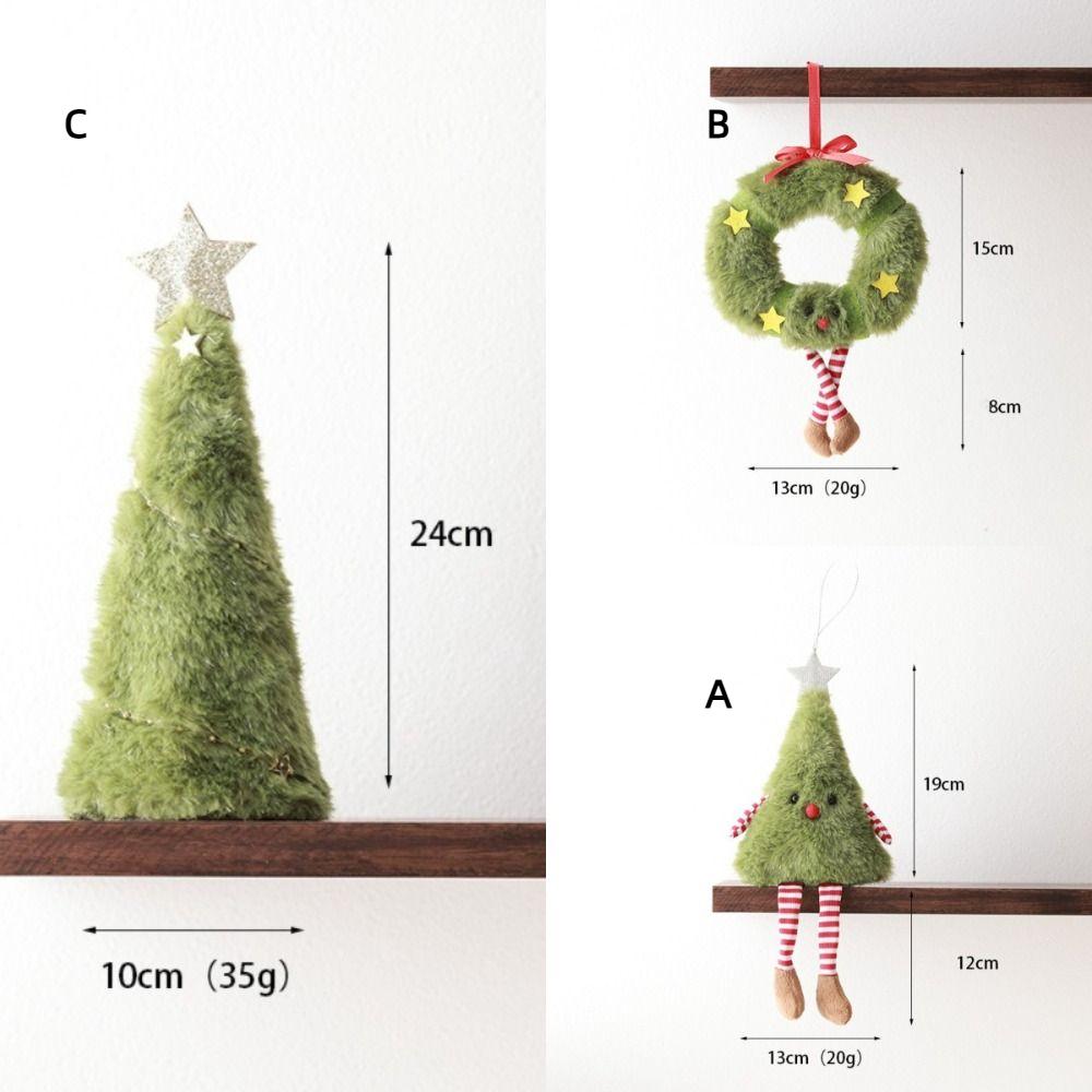 Cute Furrly Christmas Tree Plush Doll Stuffed Toy 2026 New Year Christmas Decorations Couple Xmas Tree Hanging Ornament