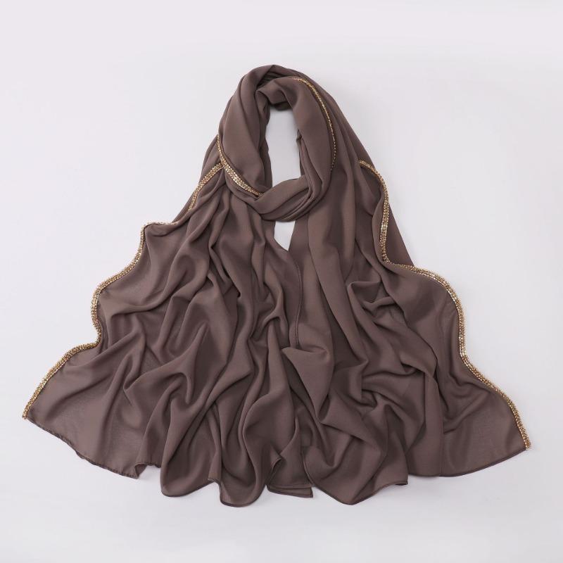 Ethnic Style Shiny Diamond Chiffon Scarf For Women All Season