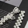 Pearl Waist Chain Women's Double Butterfly Buckle Elastic Elastic Slender Waist Belt Dress Decorative Body Chain Women's Style