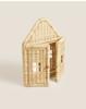 Rattan Hut Shaped Mirror with Souvenir Bedroom Wall Mounted Mirror