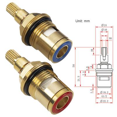 1 Pair New Replacement Tap Cartridge Valve Ceramic Disc Gland Quarter Turn 1/2
