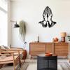 Black Metal Praying Hands Wall Art Religious Christian Faith Decor for Living Room Bedroom