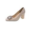French High Heels for Women 2024 Versatile Women's Shoes Hot Selling Spring New Design Comfortable Rhinestone Decorated Shoes