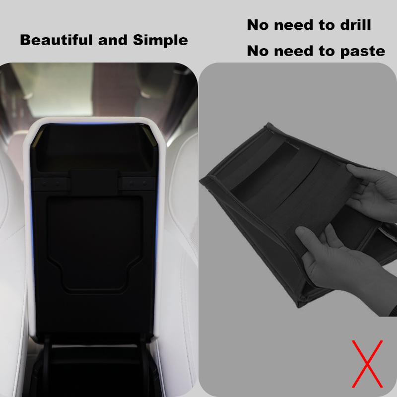 For 2024 Tesla Model 3 Accessories Armrest Protector Box Cover White Soft TPE Center Console Panel Pad Model 3 Highland
