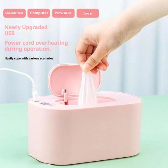 Baby Wipe Warmer Portable Wet Wipes Warmer with LED Display Adjustable Wipe Warmer Dispenser for Baby Wet Wipes Home Travel Car Use