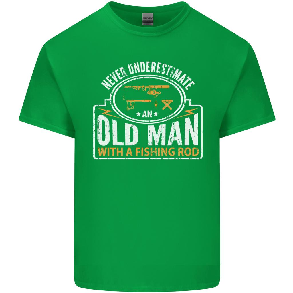 An Old Unisex With a Fishing Rod FisherUnisex Unisexs Light Cotton TShirt