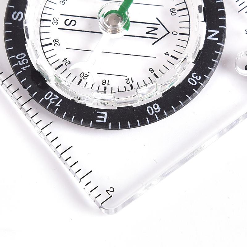 1Pc Outdoor Hiking Camping Compass Map Scale Ruler Multifunctional Equipment