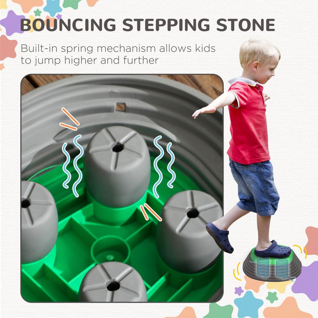 Stepping Stones Kids, 11 Pieces Balance Stones for Obstacle Course, Stackable Non-Slip Starfish Shape