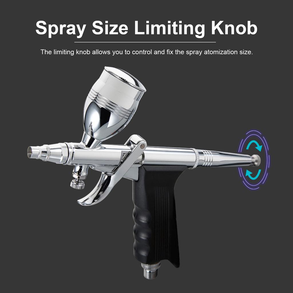 Dual Action Gravity Feed Spray Gun All-Purpose Airbrush Set Double Action Feed Spray Gun For Nail Art/Cake Making/Model Painting