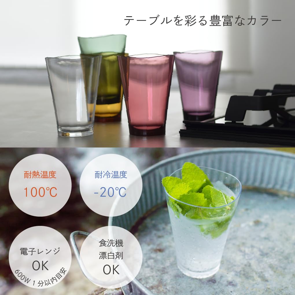 Plakira Unbreakable Glass Cup 320ml Microwave Dishwasher Safe Made In Japan Outdoor Children Home Party Restaurant Cute Stylish Clear Tumbler Beer