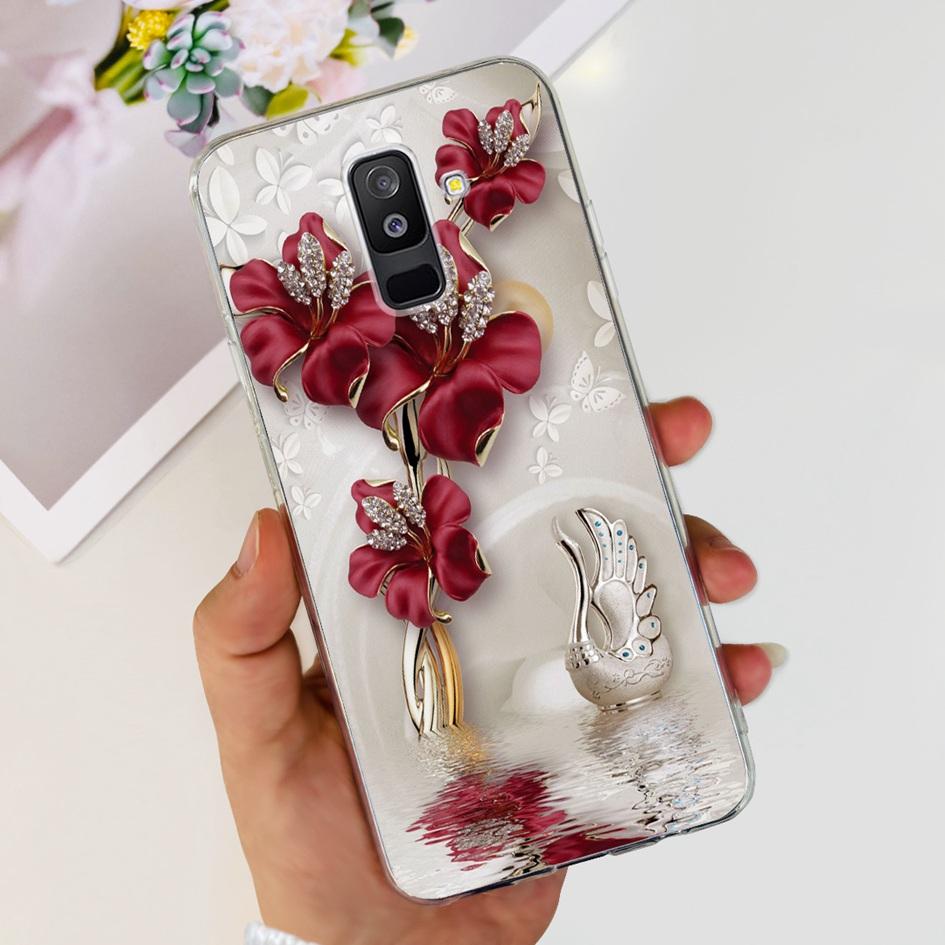 For Samsung A6 Plus 2018 Case SM-A605F New Fashion Butterfly Marble Soft Silicone Funda For Samsung Galaxy A6 A6+ SM-A600F Cover