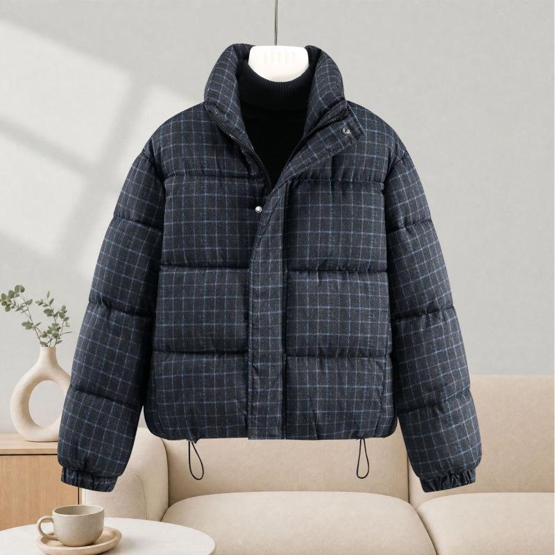 Winter new plaid cotton clothes women's short thickened warm stand-up neck cotton-padded clothes jacket loose casual bread clothes