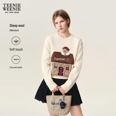 Teenie Weenie Maglione lavorato a maglia da donna a girocollo, vestibilità comoda