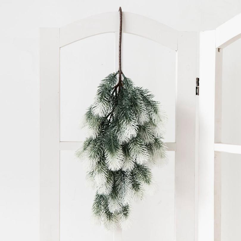 Künstliche Pflanze Kiefernnadel Kunststoff Reif Weihnachtsbaum Hängender Kranz Hof Zuhause Außen Garten Wand DIY Hochzeitsdeko
