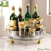 360°Rotating Rotating Spice Rack Clear Plastic Non-slip Base Storage Tray Space Saving Round Kitchen Storage Rack