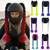2pcs/pair Gradient Ramp Motorcycle Helmet Braids Twist Dual Pigtail Ponytail  for Motor Bike