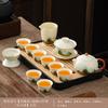 Ru Kiln Qingshan Kung Fu Tea Set for Home Meeting Light Luxury Set with Tea Tray Business Gifts Festival