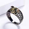Fashionable New Personalized Black Little Bee Ring Diamond Enamel Handmade Ring
