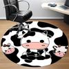 1pc Cow Print Office Round Area Rug, Under Office Chairs Bedroom Living Room Home Decor, Room Deco