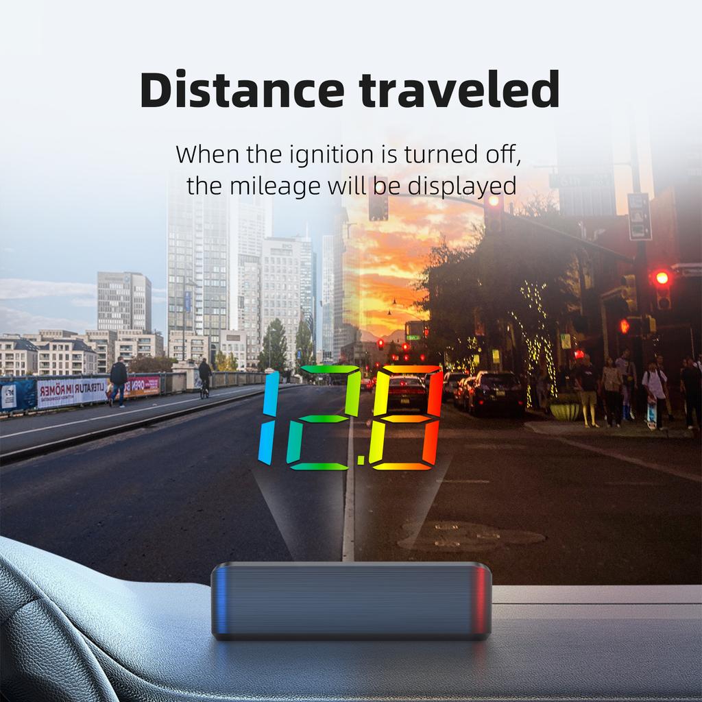 M4 Colorful LED Font OBD HUD Car Head Up Display Meter Digital Windshield Projector Speedometer MPH KMH PRM Water Temp Voltage