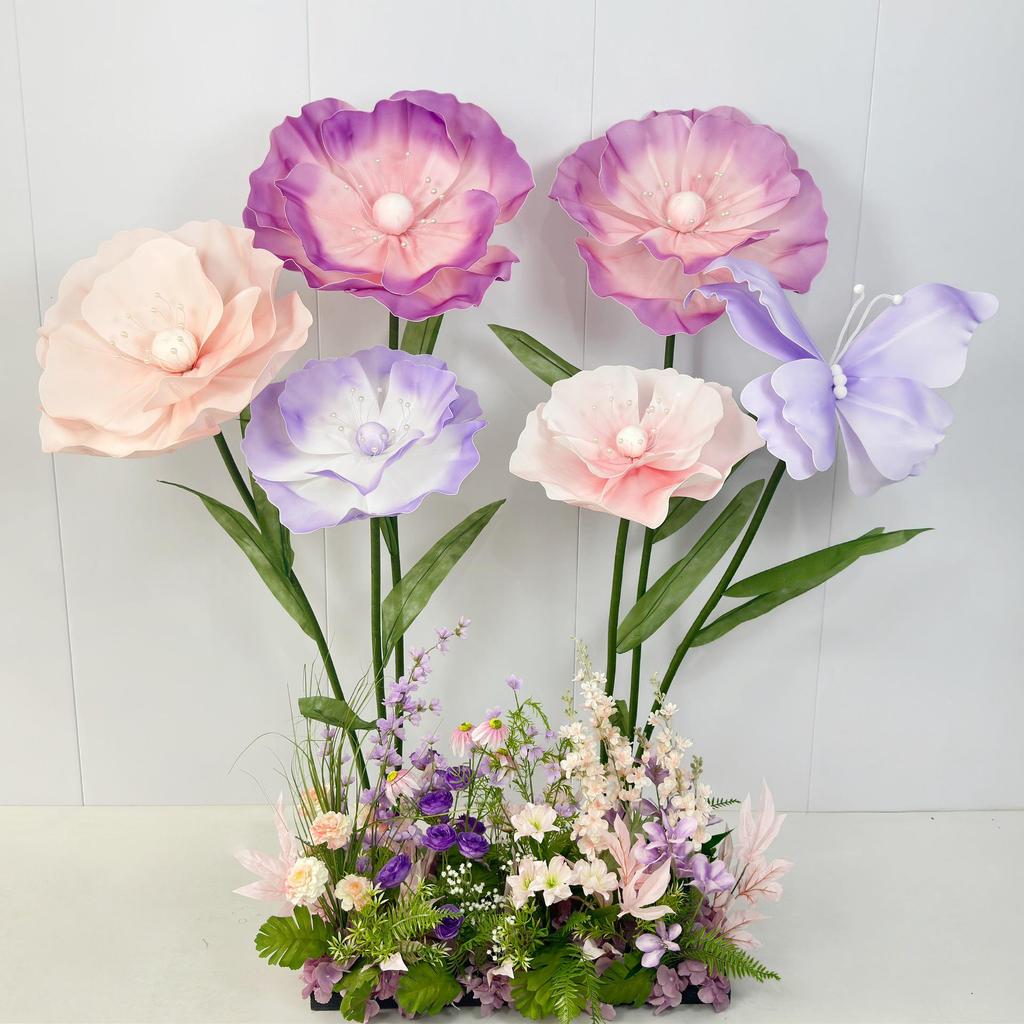 Large Poppy Paper Flower Art Stand for Weddings & Displays